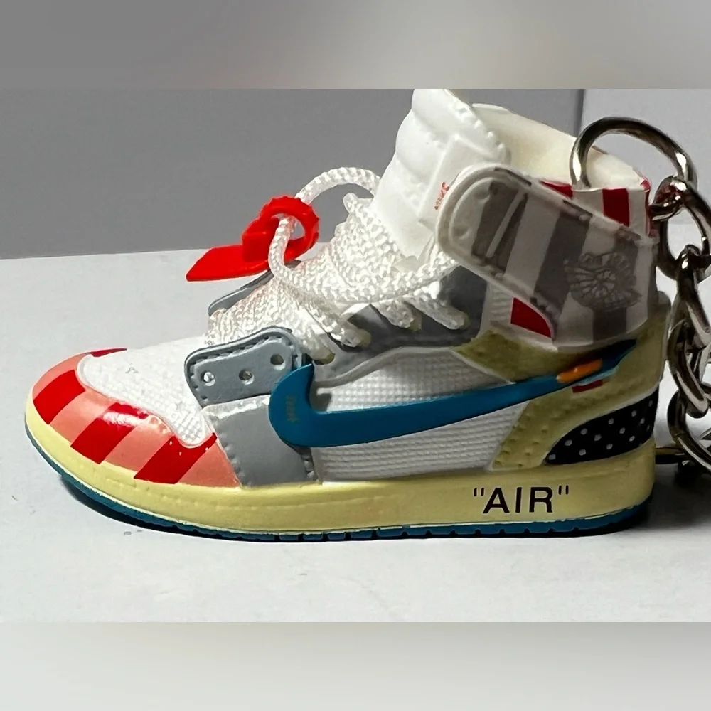3D Mini Sneaker Keychain Red White Blue high‎ top trinket novelty